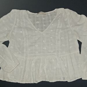 LOFT White Textured Blouse